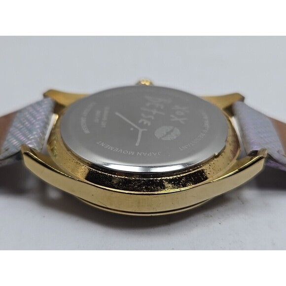 Betsey Johnson Abalone Dial Crystals Iridescent Purple Womens Watch New Battery main image 4